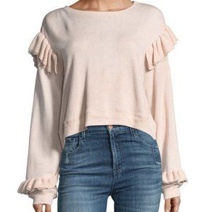 LoveShackFancy Ivory Ruffle Sweatshirt Size XS